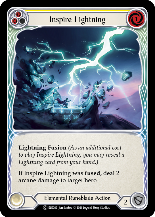 Inspire Lightning (Yellow) [U-ELE089] (Tales of Aria Unlimited)  Unlimited Rainbow Foil | Card Merchant Takapuna