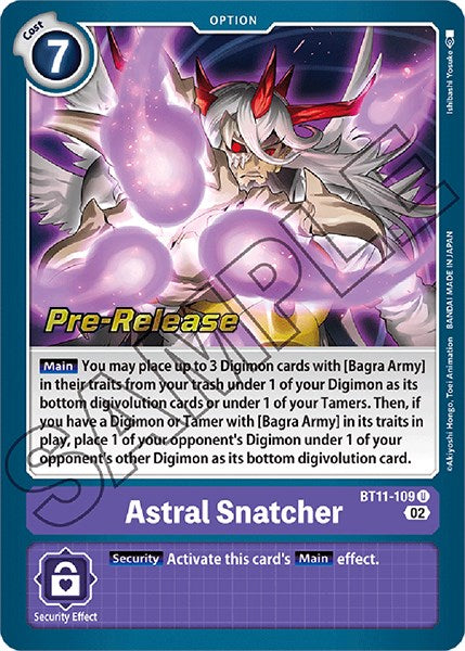 Astral Snatcher [BT11-109] [Dimensional Phase Pre-Release Promos] | Card Merchant Takapuna