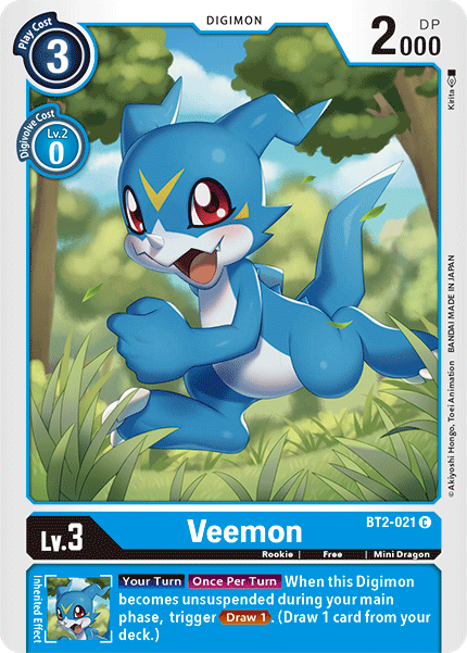 Veemon [BT2-021] [Release Special Booster Ver.1.5] | Card Merchant Takapuna