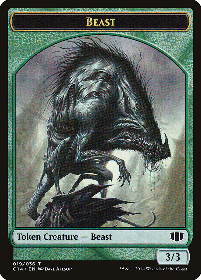 Elemental // Beast (019/036) Double-Sided Token [Commander 2014 Tokens] | Card Merchant Takapuna