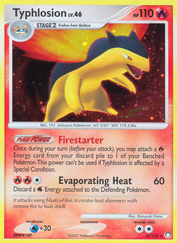 Typhlosion (16/123) [Diamond & Pearl: Mysterious Treasures] | Card Merchant Takapuna