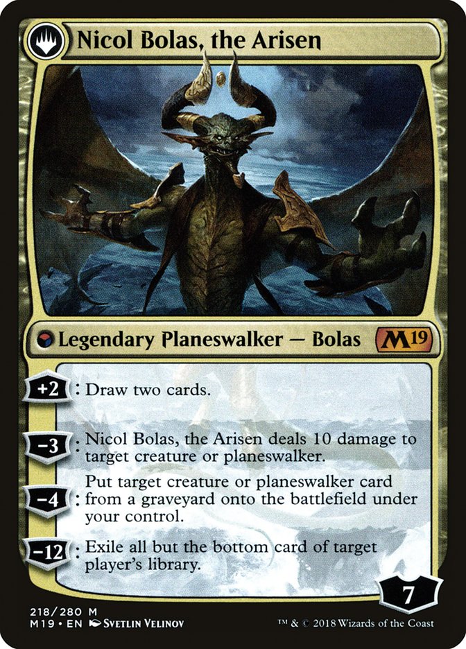 Nicol Bolas, the Ravager // Nicol Bolas, the Arisen [Core Set 2019 Prerelease Promos] | Card Merchant Takapuna