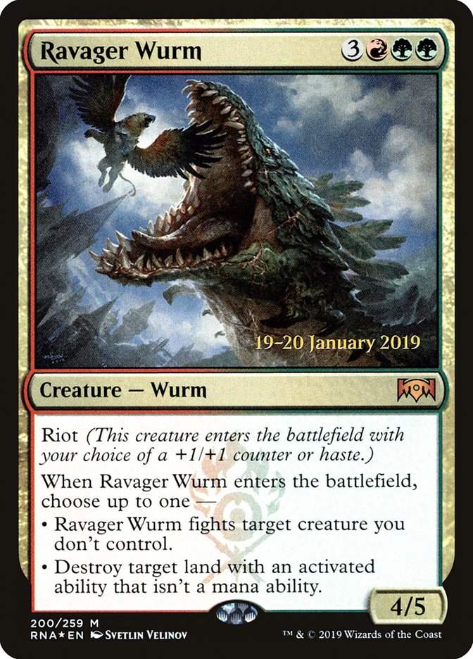 Ravager Wurm [Ravnica Allegiance Prerelease Promos] | Card Merchant Takapuna