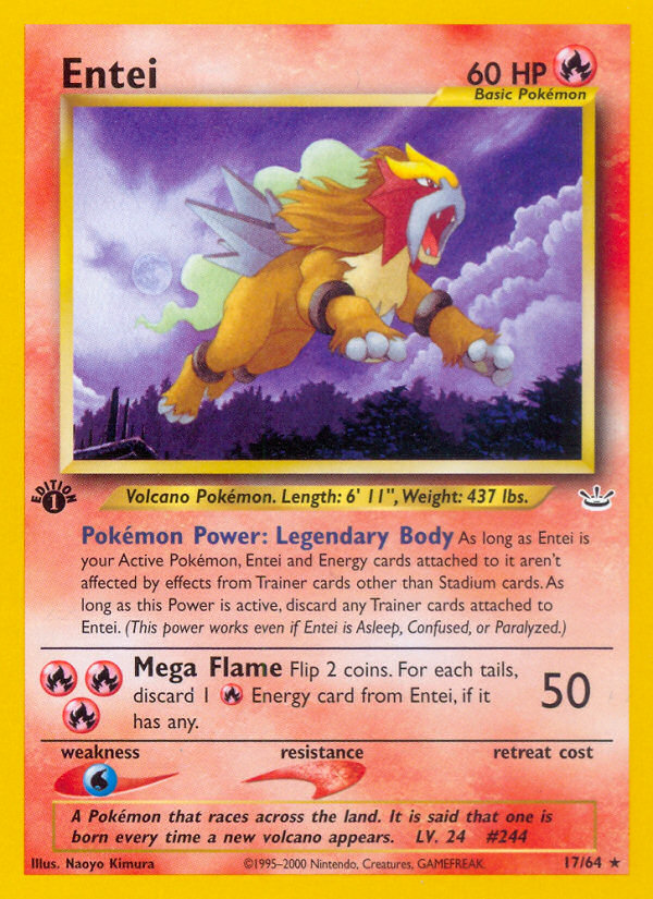 Entei (17/64) [Neo Revelation 1st Edition] | Card Merchant Takapuna