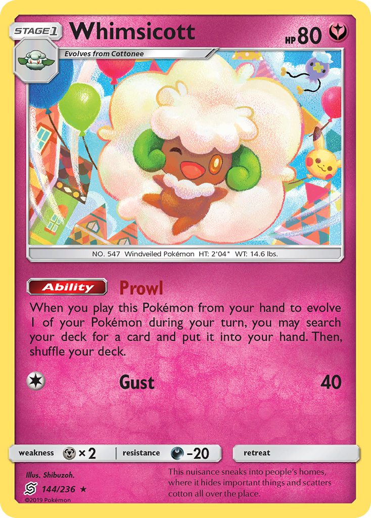 Whimsicott (144/236) [Sun & Moon: Unified Minds] | Card Merchant Takapuna