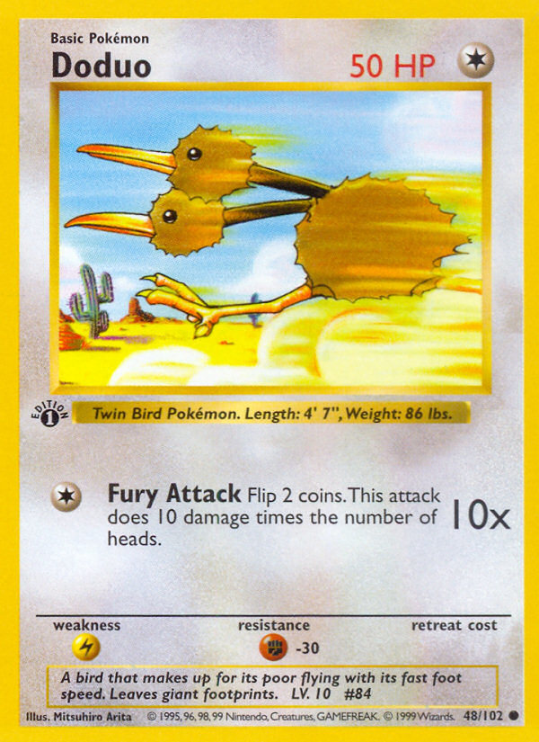 Doduo (48/102) (Shadowless) [Base Set 1st Edition] | Card Merchant Takapuna