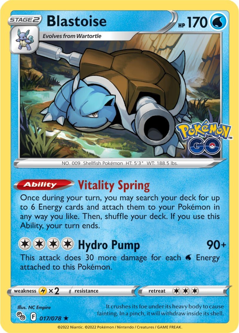 Blastoise (017/078) [Pokémon GO] | Card Merchant Takapuna