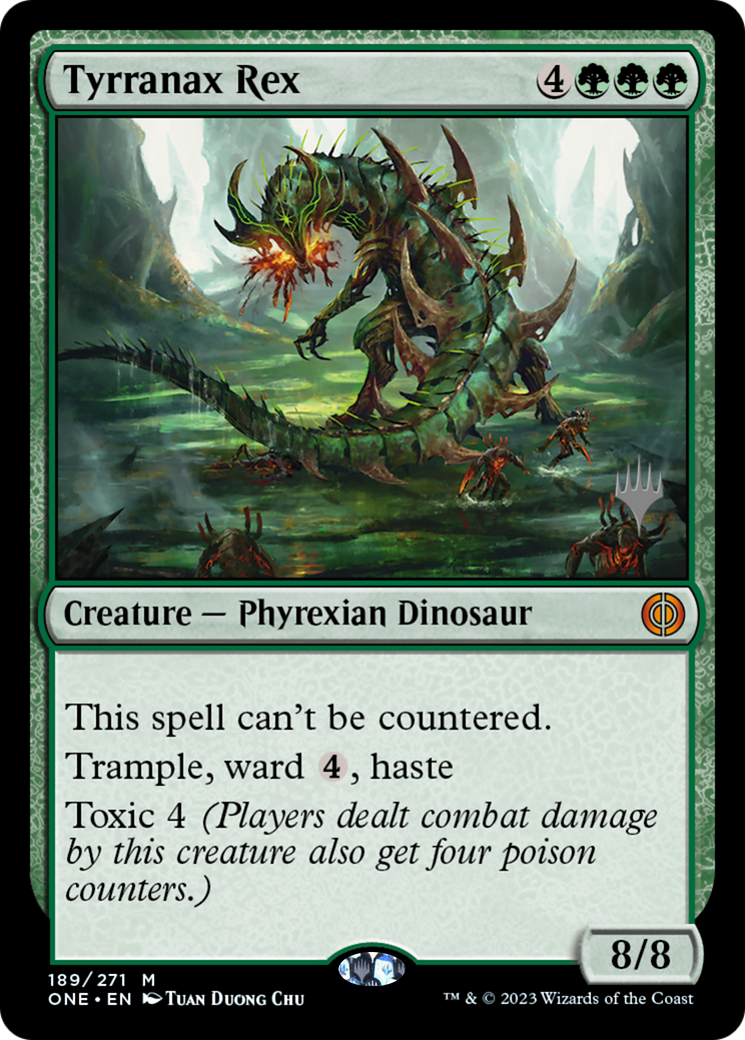 Tyrranax Rex (Promo Pack) [Phyrexia: All Will Be One Promos] | Card Merchant Takapuna