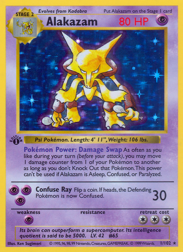 Alakazam (1/102) (Shadowless) [Base Set 1st Edition] | Card Merchant Takapuna