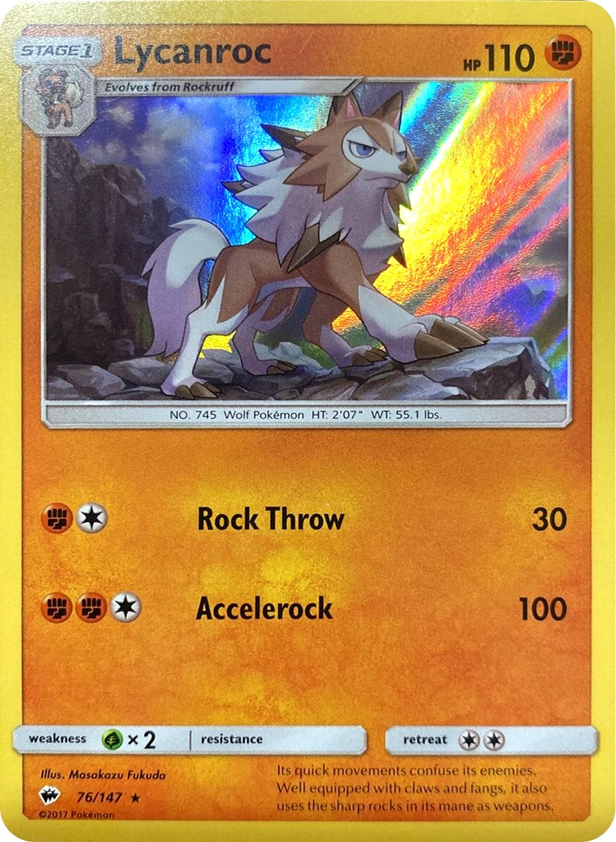 Lycanroc (76/147) (Water Web Holo) [Sun & Moon: Burning Shadows] | Card Merchant Takapuna