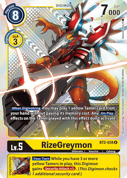 RizeGreymon [BT2-038] (Premium Pack) [Release Special Booster Ver.1.5] | Card Merchant Takapuna