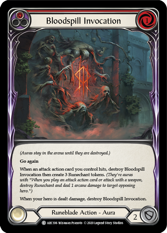 Bloodspill Invocation (Red) [U-ARC106] (Arcane Rising Unlimited)  Unlimited Normal | Card Merchant Takapuna