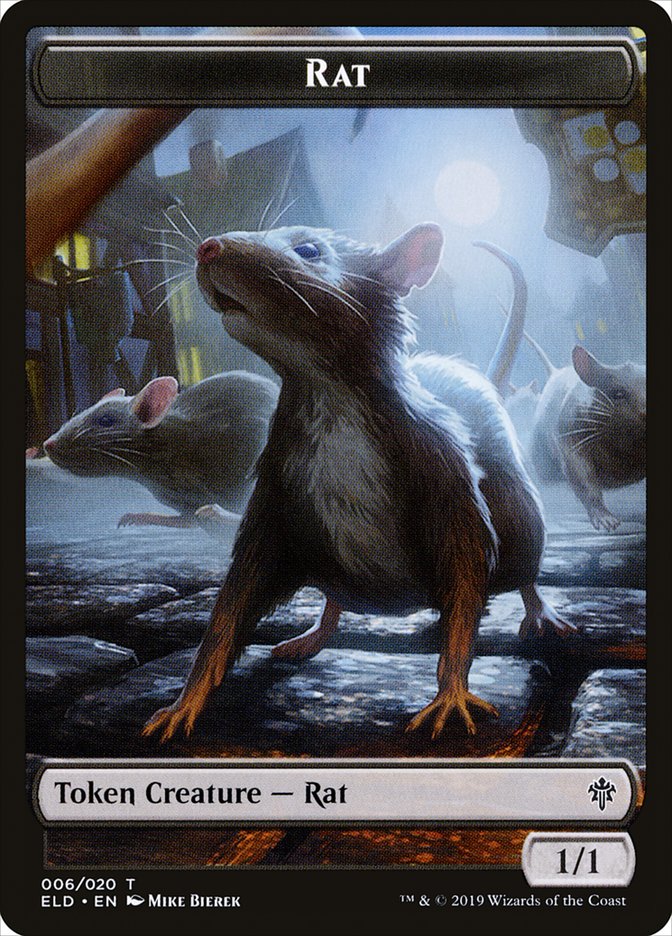 Rat Token [Throne of Eldraine Tokens] | Card Merchant Takapuna