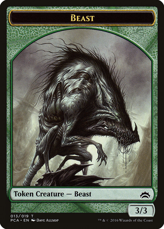 Beast // Saproling Double-Sided Token [Planechase Anthology Tokens] | Card Merchant Takapuna