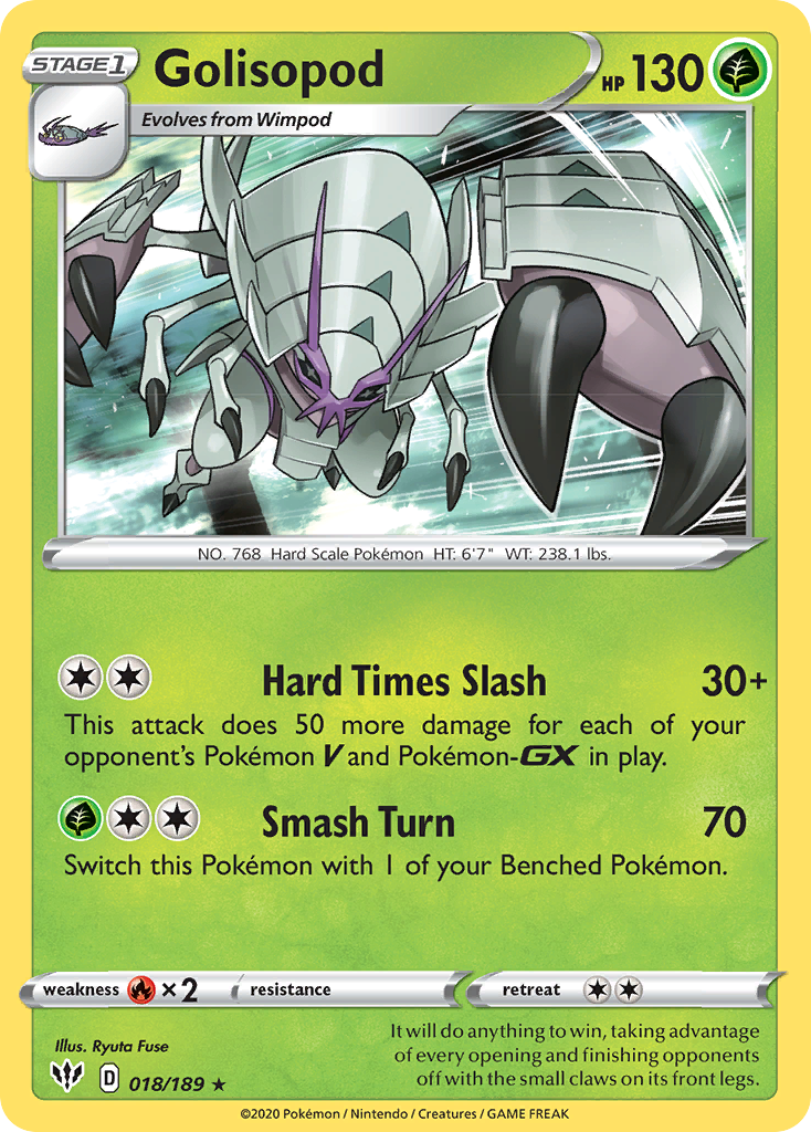 Golisopod (018/189) [Sword & Shield: Darkness Ablaze] | Card Merchant Takapuna