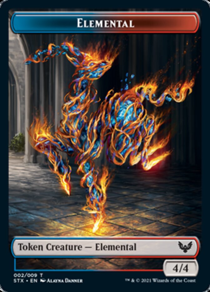 Elemental // Rowan, Scholar of Sparks Emblem Double-Sided Token [Strixhaven: School of Mages Tokens] | Card Merchant Takapuna