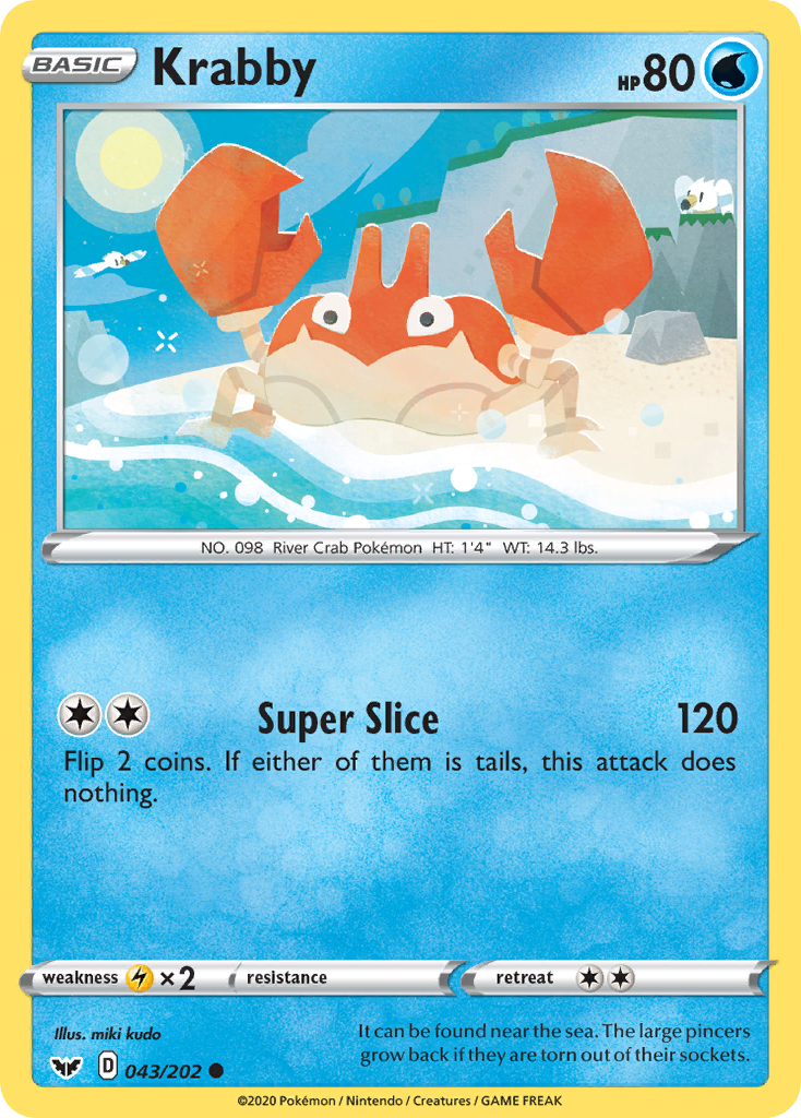 Krabby (043/202) [Sword & Shield: Base Set] | Card Merchant Takapuna