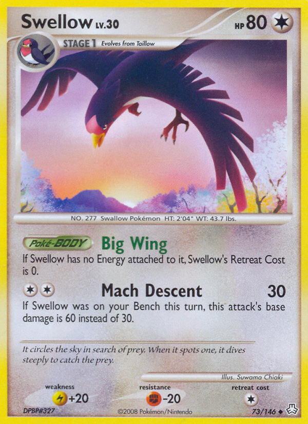 Swellow (73/146) [Diamond & Pearl: Legends Awakened] | Card Merchant Takapuna