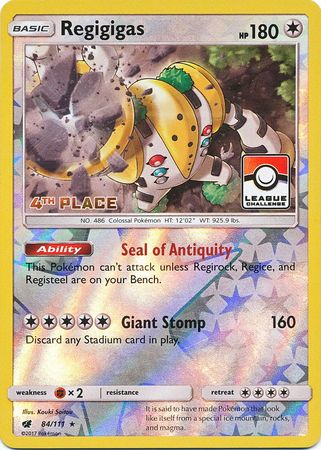 Regigigas (84/111) (League Promo 4th Place) [Sun & Moon: Crimson Invasion] | Card Merchant Takapuna