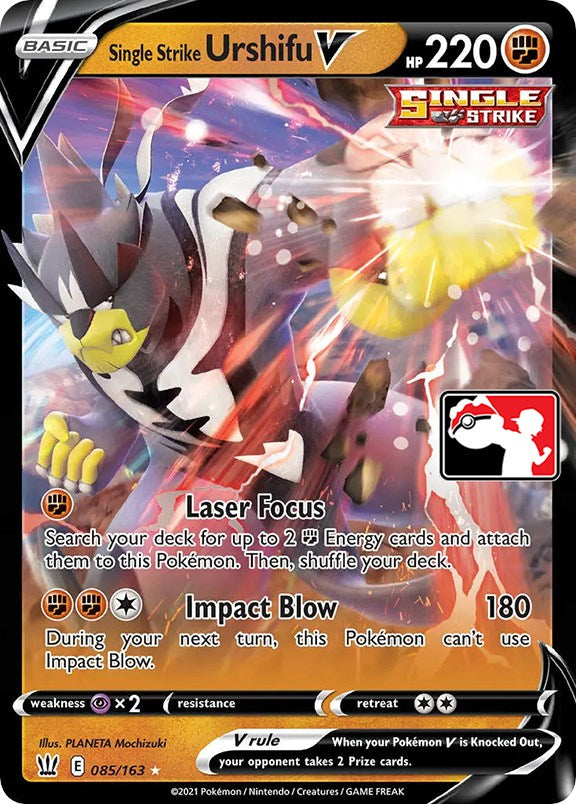 Single Strike Urshifu V (085/163) [Prize Pack Series One] | Card Merchant Takapuna