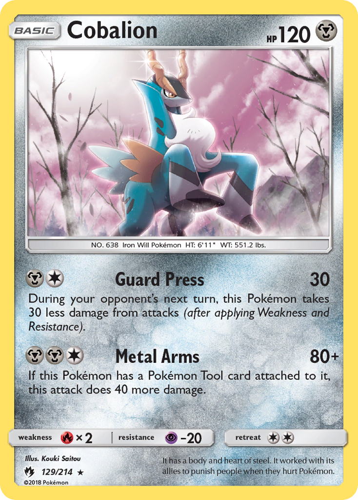 Cobalion (129/214) [Sun & Moon: Lost Thunder] | Card Merchant Takapuna