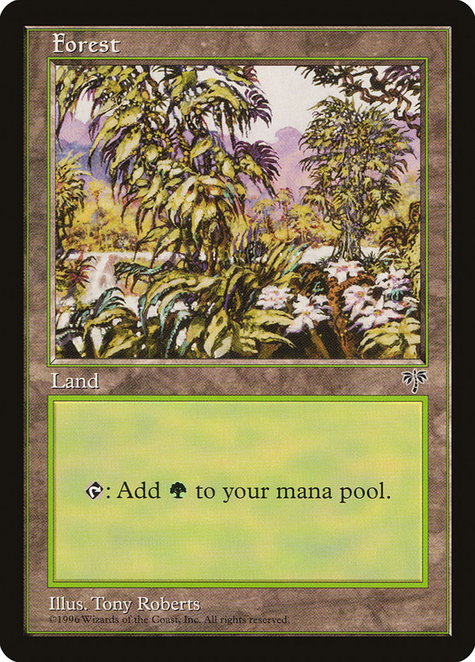 Forest (Open Flowers Bottom Right) [Mirage] | Card Merchant Takapuna