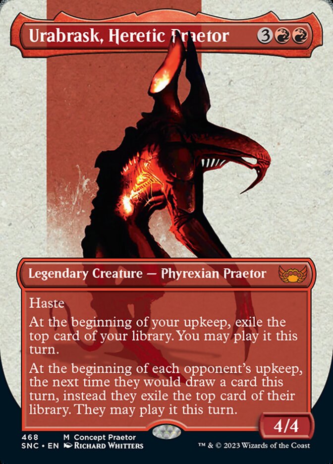 Urabrask, Heretic Praetor (Borderless Concept Praetors) [Phyrexia: All Will Be One] | Card Merchant Takapuna