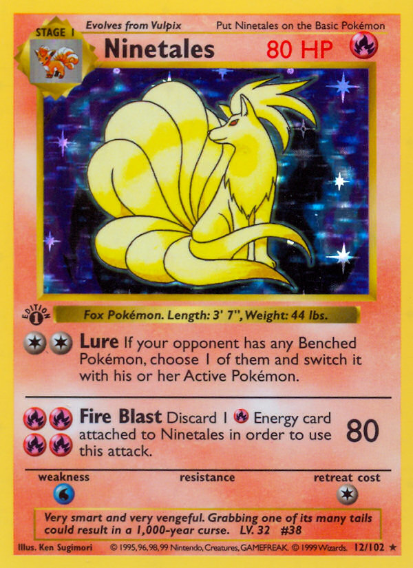 Ninetales (12/102) (Shadowless) [Base Set 1st Edition] | Card Merchant Takapuna