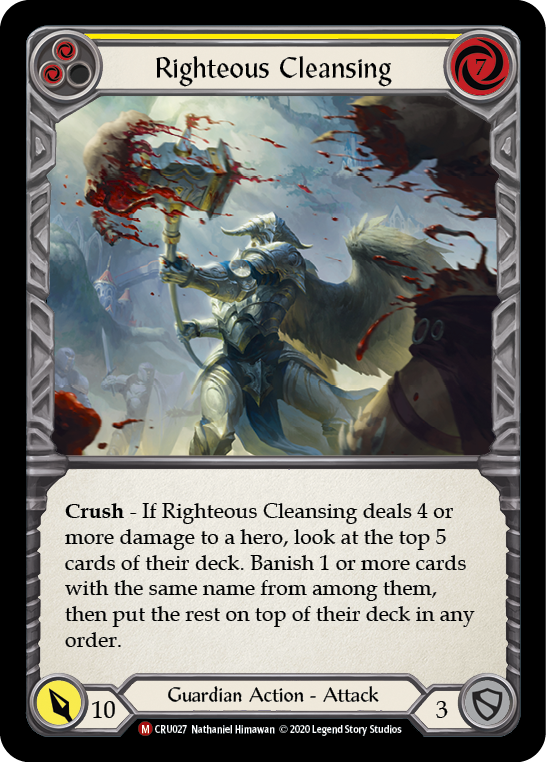 Righteous Cleansing [CRU027] (Crucible of War)  1st Edition Normal | Card Merchant Takapuna