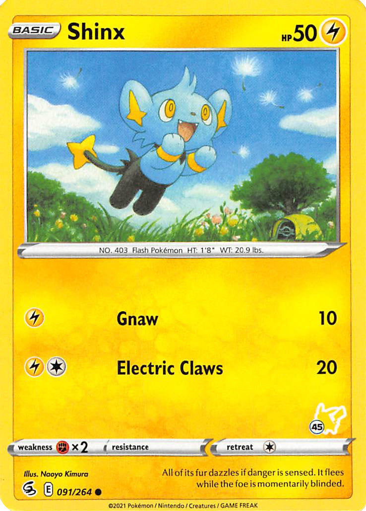 Shinx (091/264) (Pikachu Stamp #45) [Battle Academy 2022] | Card Merchant Takapuna