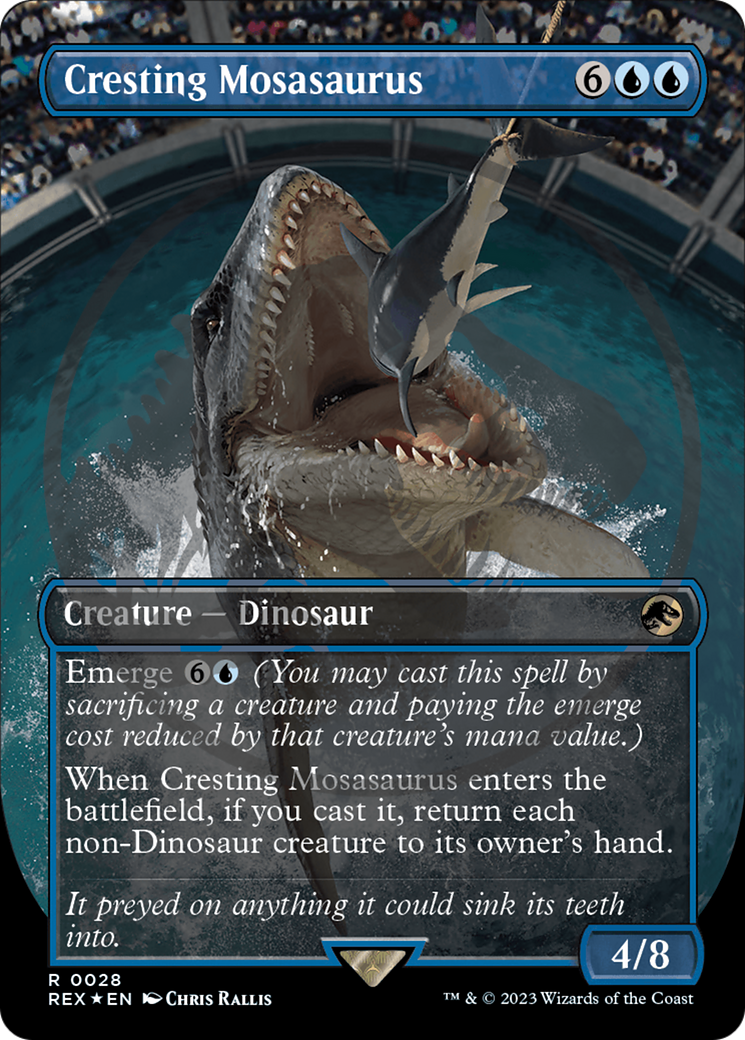 Cresting Mosasaurus Emblem (Borderless) [Jurassic World Collection Tokens] | Card Merchant Takapuna