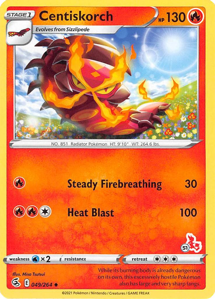 Centiskorch (49/264) (Cinderace Stamp #51) [Battle Academy 2022] | Card Merchant Takapuna