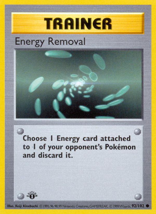 Energy Removal (92/102) (Shadowless) [Base Set 1st Edition] | Card Merchant Takapuna