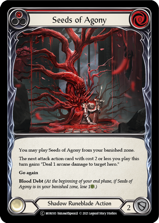 Seeds of Agony (Red) [U-MON183-RF] (Monarch Unlimited)  Unlimited Rainbow Foil | Card Merchant Takapuna