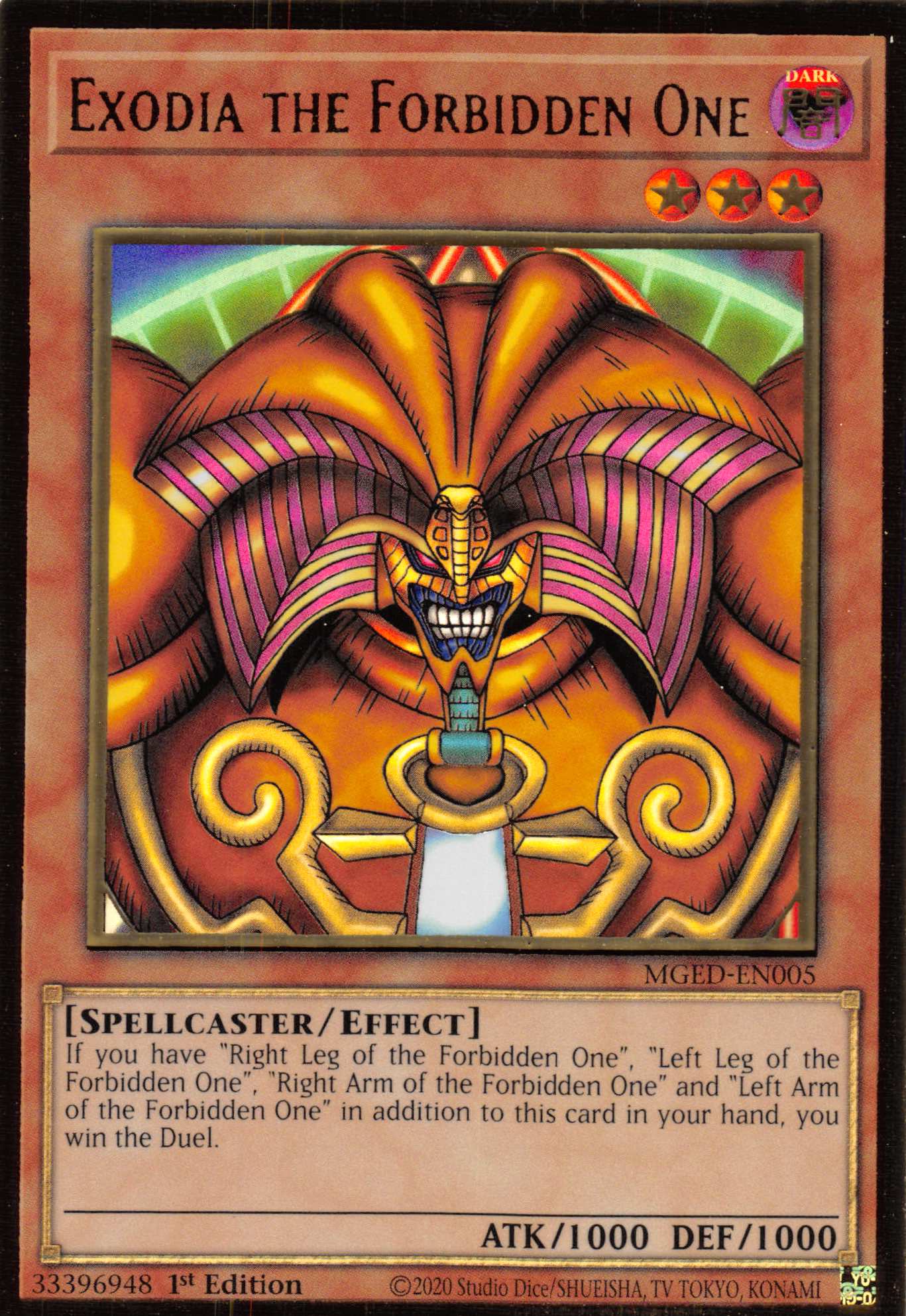 Exodia the Forbidden One [MGED-EN005] Gold Rare | Card Merchant Takapuna