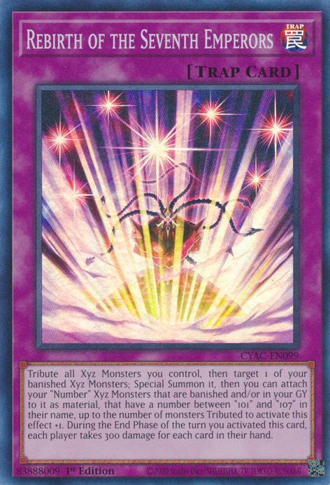 Rebirth of the Seventh Emperors [CYAC-EN099] Super Rare | Card Merchant Takapuna