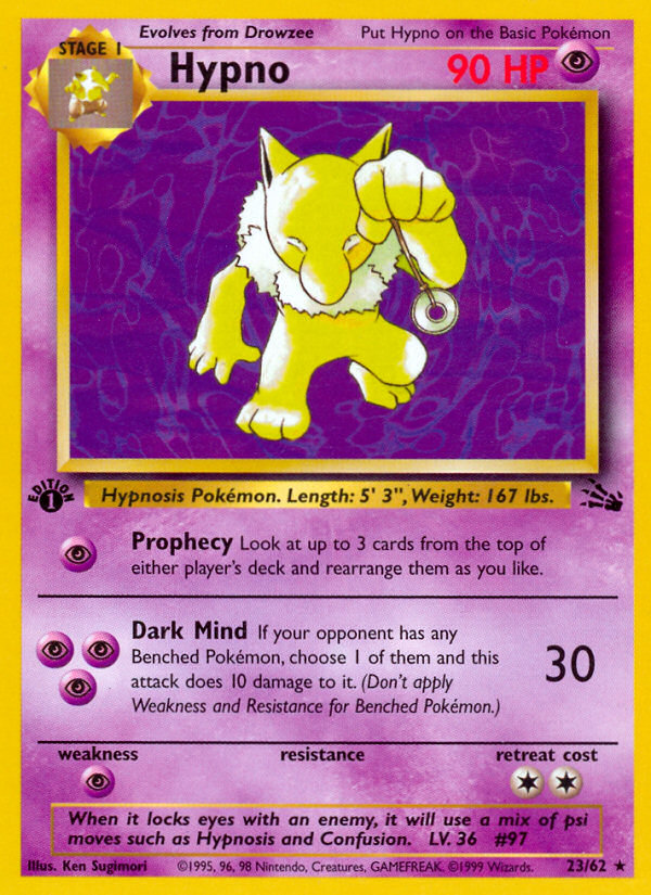 Hypno (23/62) [Fossil 1st Edition] | Card Merchant Takapuna