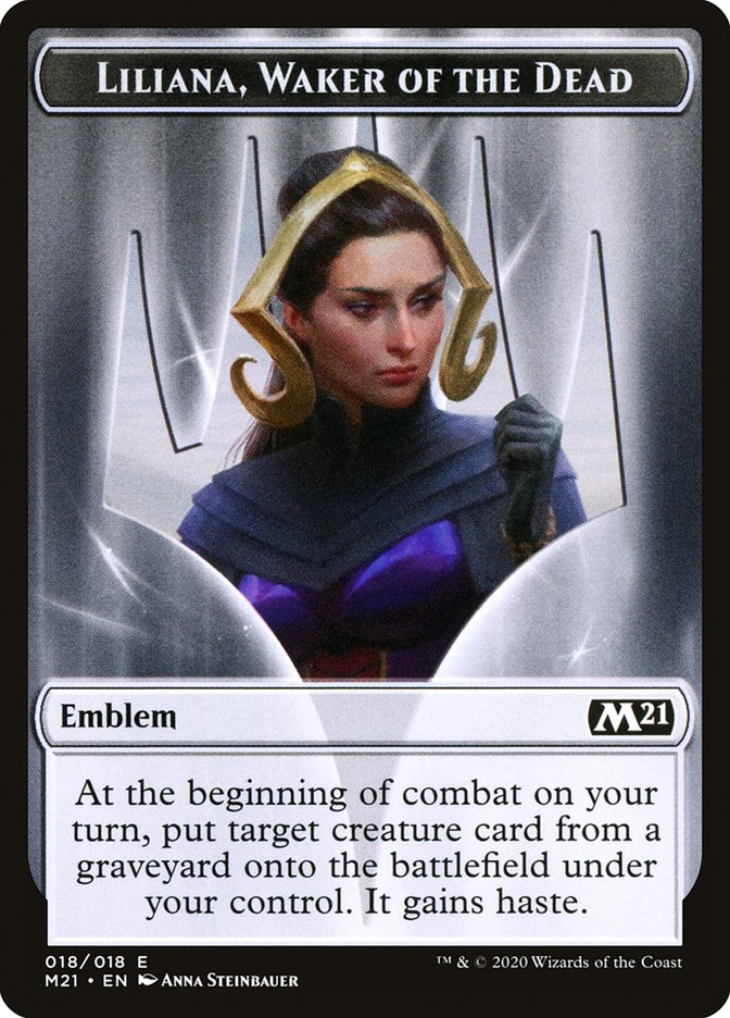 Liliana, Waker of the Dead Emblem [Core Set 2021 Tokens] | Card Merchant Takapuna