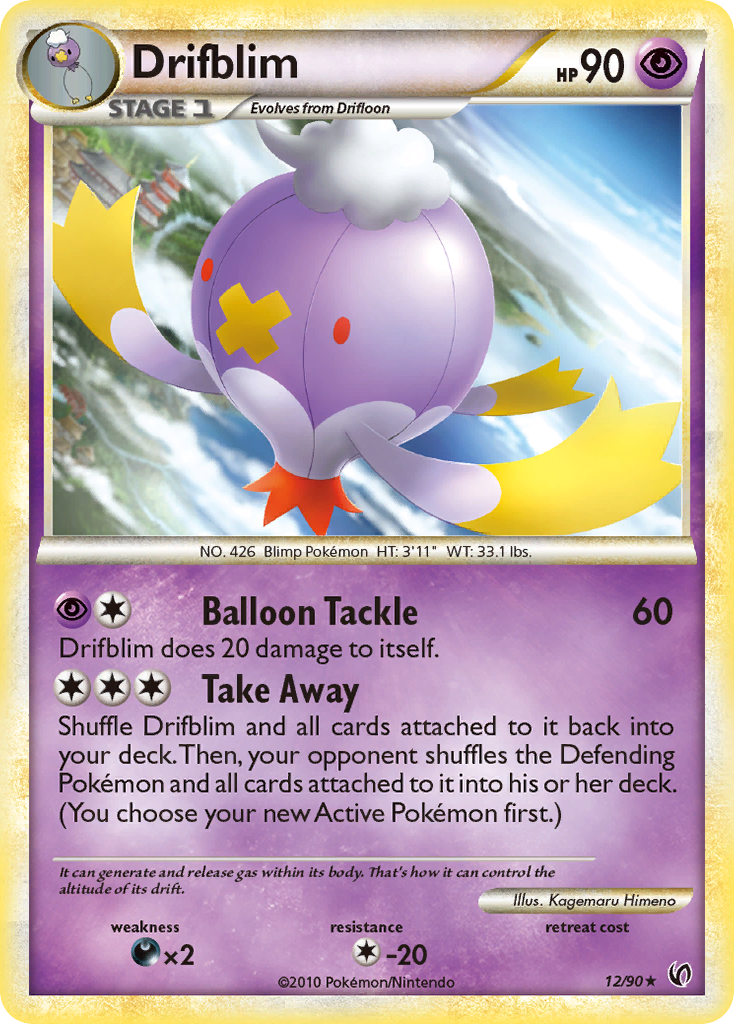 Drifblim (12/90) [HeartGold & SoulSilver: Undaunted] | Card Merchant Takapuna