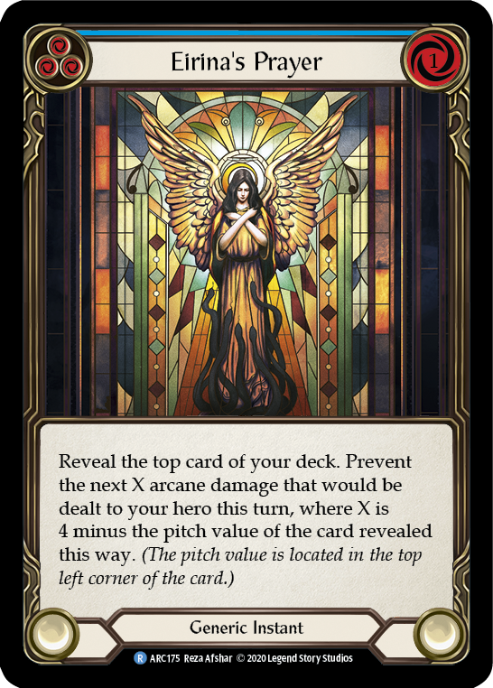 Eirina's Prayer (Blue) [U-ARC175] (Arcane Rising Unlimited)  Unlimited Rainbow Foil | Card Merchant Takapuna