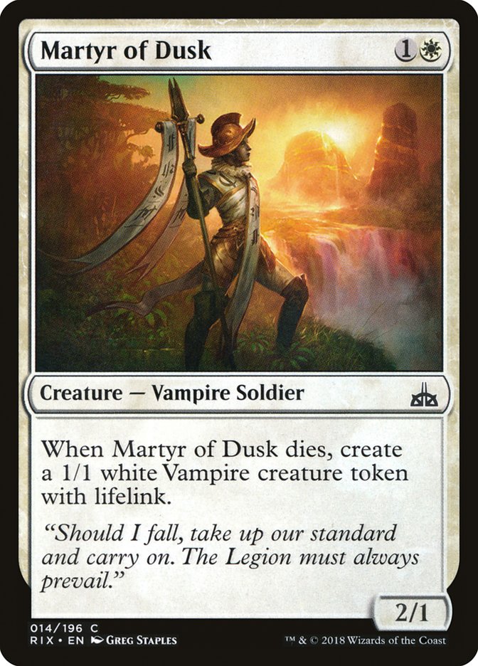 Martyr of Dusk [Rivals of Ixalan] | Card Merchant Takapuna