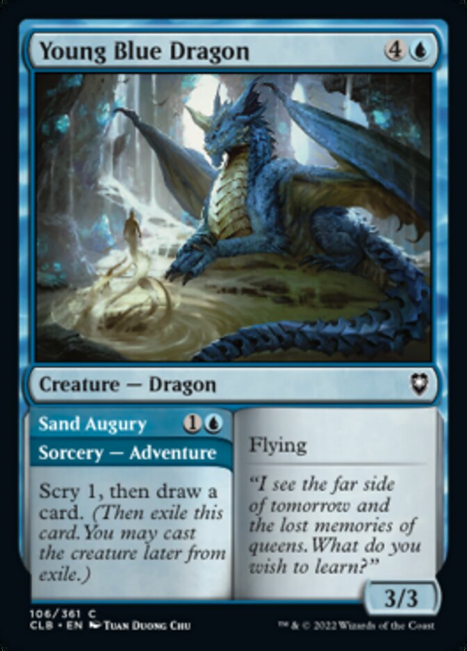 Young Blue Dragon // Sand Augury [Commander Legends: Battle for Baldur's Gate] | Card Merchant Takapuna