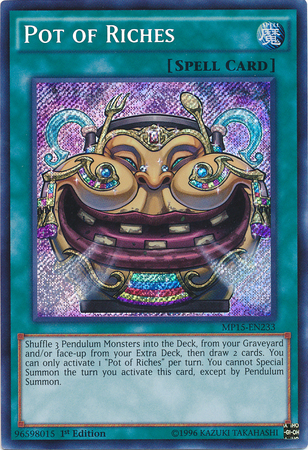 Pot of Riches [MP15-EN233] Secret Rare | Card Merchant Takapuna