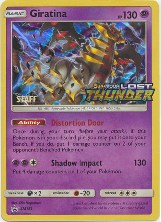 Giratina (SM151) (Staff Prerelease Promo) [Sun & Moon: Black Star Promos] | Card Merchant Takapuna