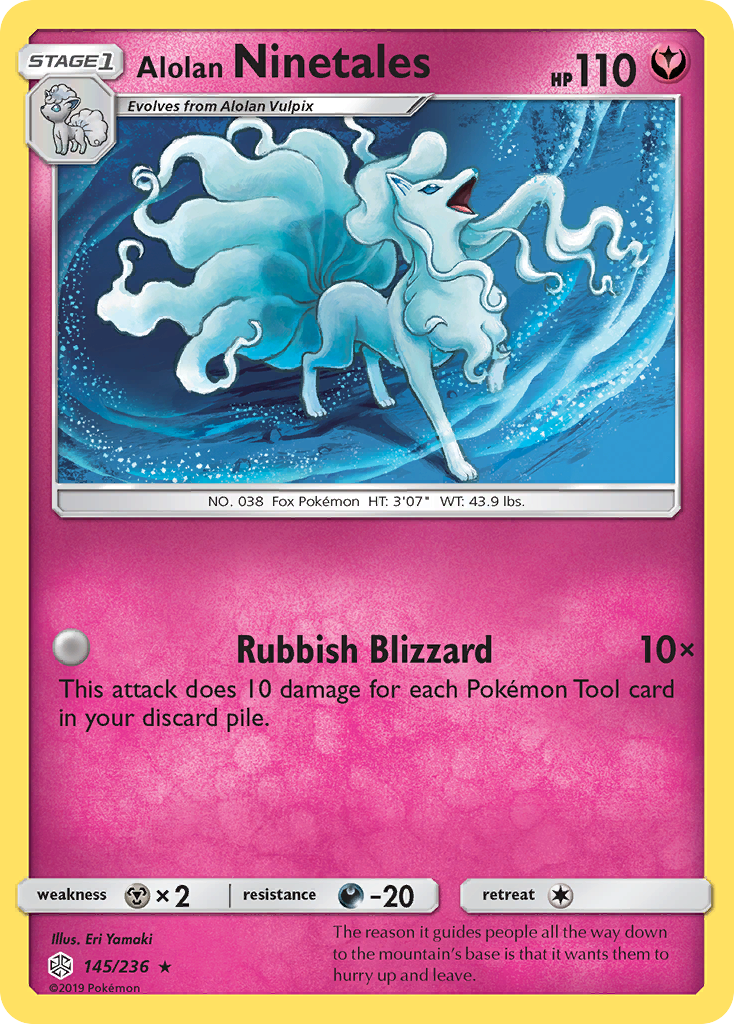 Alolan Ninetales (145/236) [Sun & Moon: Cosmic Eclipse] | Card Merchant Takapuna