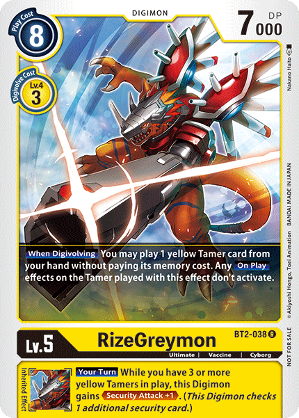 RizeGreymon [BT2-038] (Tournament Pack) [Release Special Booster Ver.1.5 Promos] | Card Merchant Takapuna