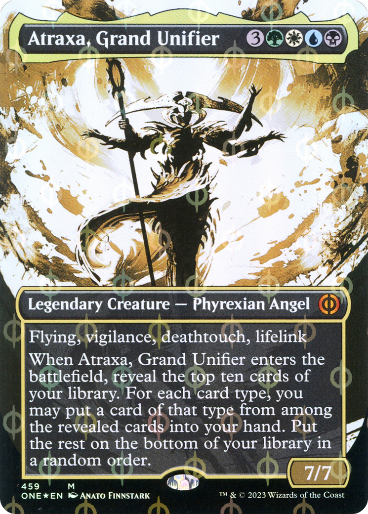 Atraxa, Grand Unifier (Borderless Ichor Step-and-Compleat Foil) [Phyrexia: All Will Be One] | Card Merchant Takapuna