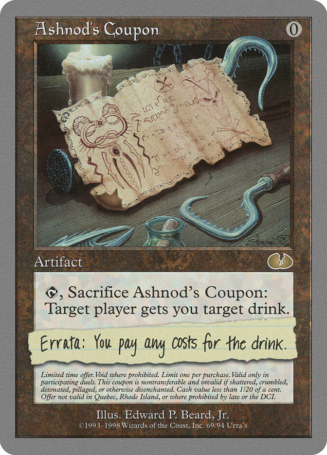 Ashnod's Coupon [Unglued] | Card Merchant Takapuna