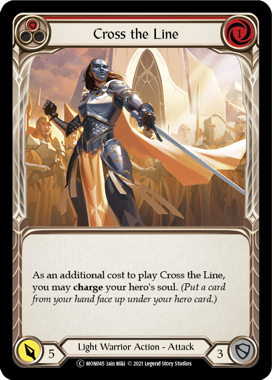 Cross the Line (Red) [U-MON045] (Monarch Unlimited)  Unlimited Normal | Card Merchant Takapuna