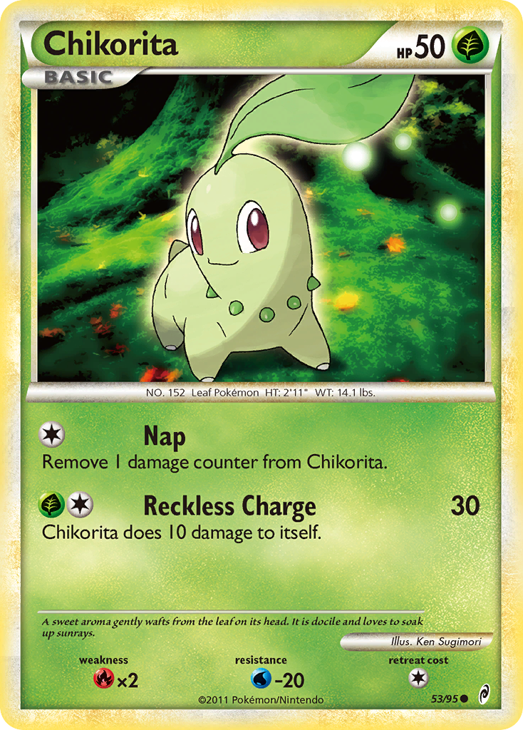 Chikorita (53/95) [HeartGold & SoulSilver: Call of Legends] | Card Merchant Takapuna